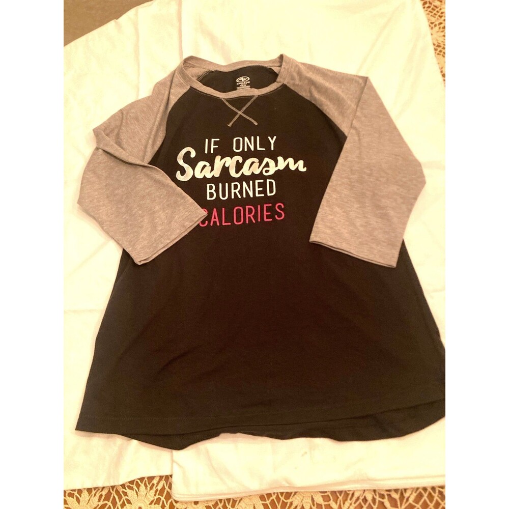 Athletic Works Women’s M Raglan Graphic Tee – “If Only Sarcasm Burned Calories”